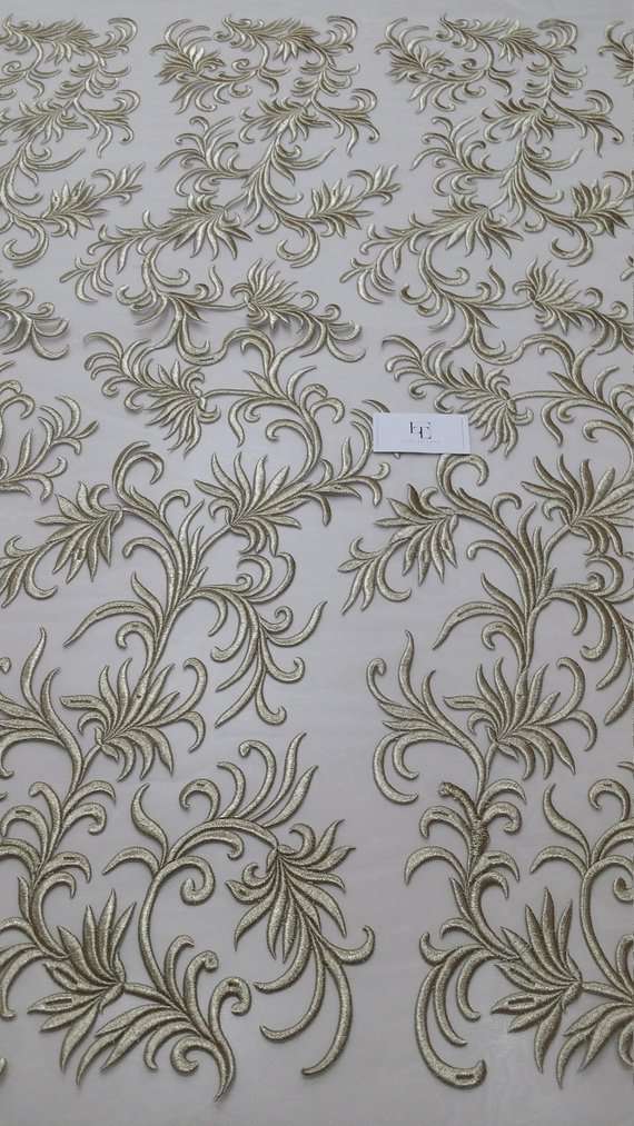 Gold embroidered lace fabric Lace To Love