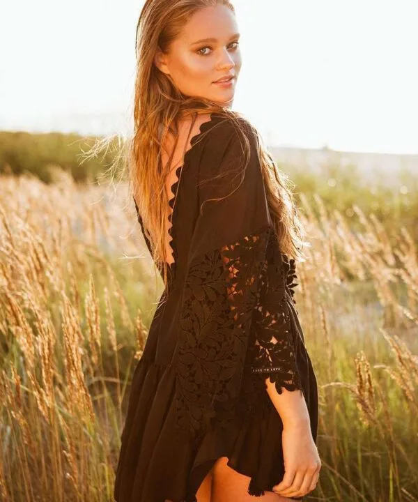 Ivory lace wrap dress - Lace To Love