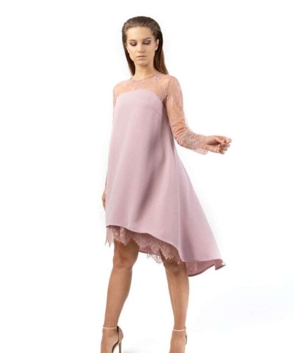 Pink lace dress