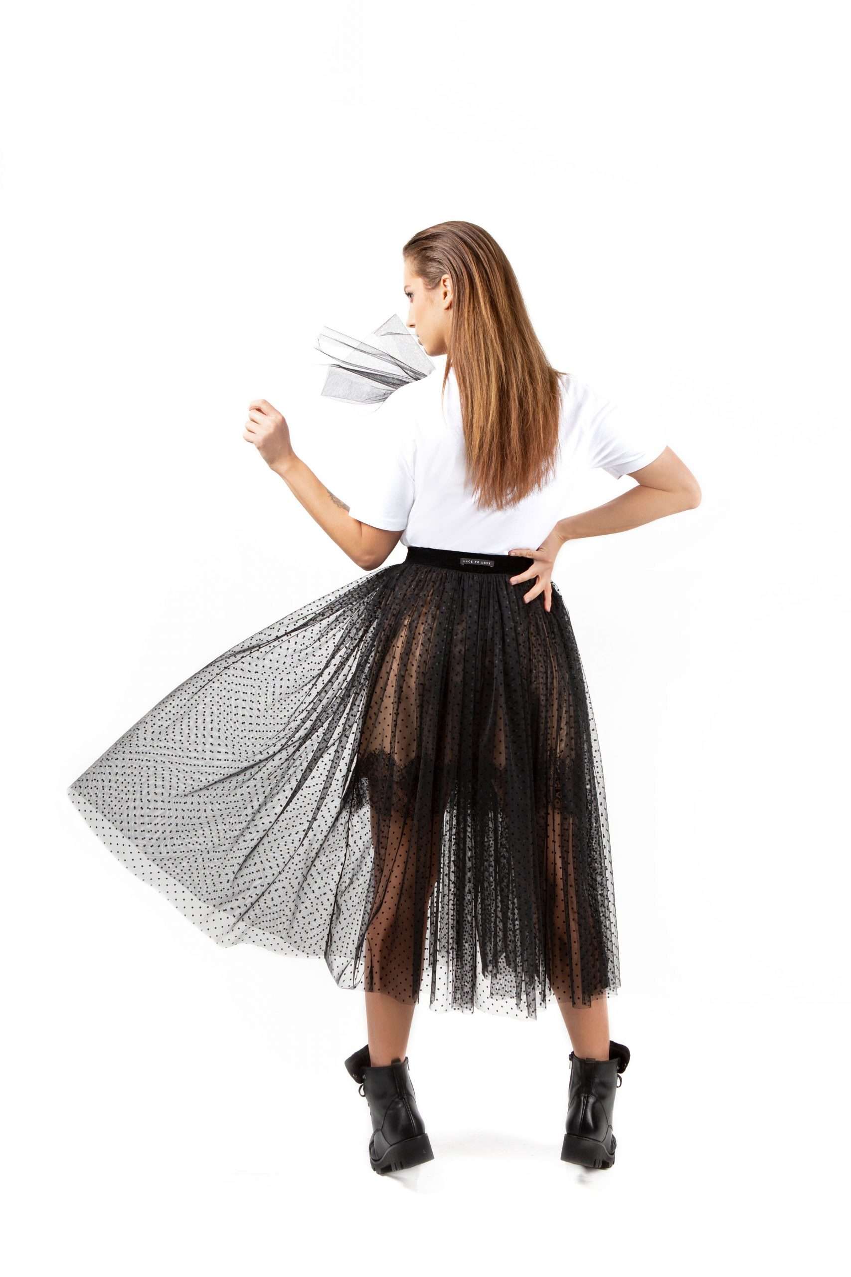 Ｐｒｅｍｉｕｍ Ｌｉｎｅ herlipto Dot tulle volume skirt - 通販