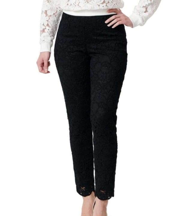 Black lace trousers