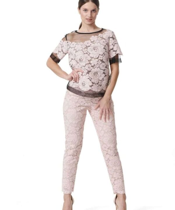 Pink lace trousers
