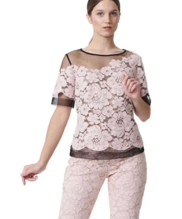 Pink lace T-shirt