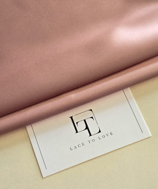 Pink elastic satin fabric
