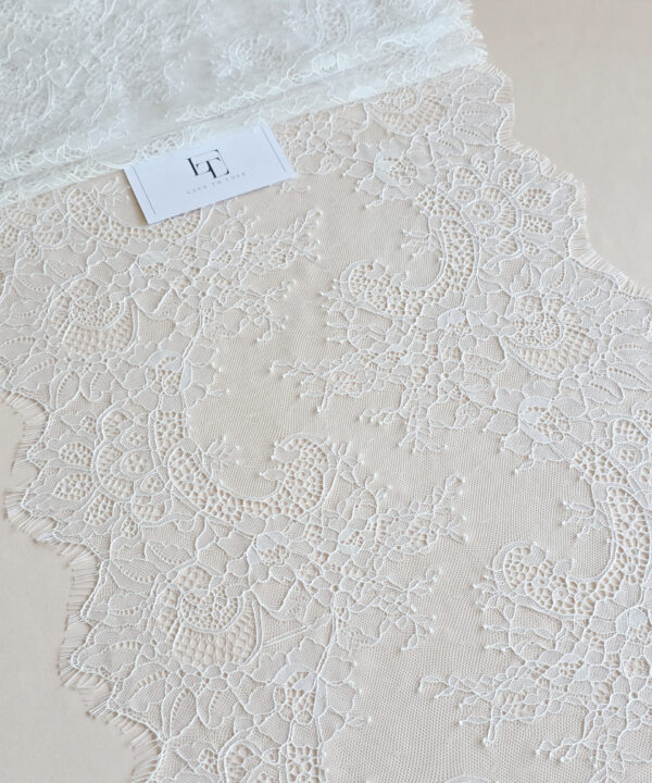 Off white Chantilly lace trimming