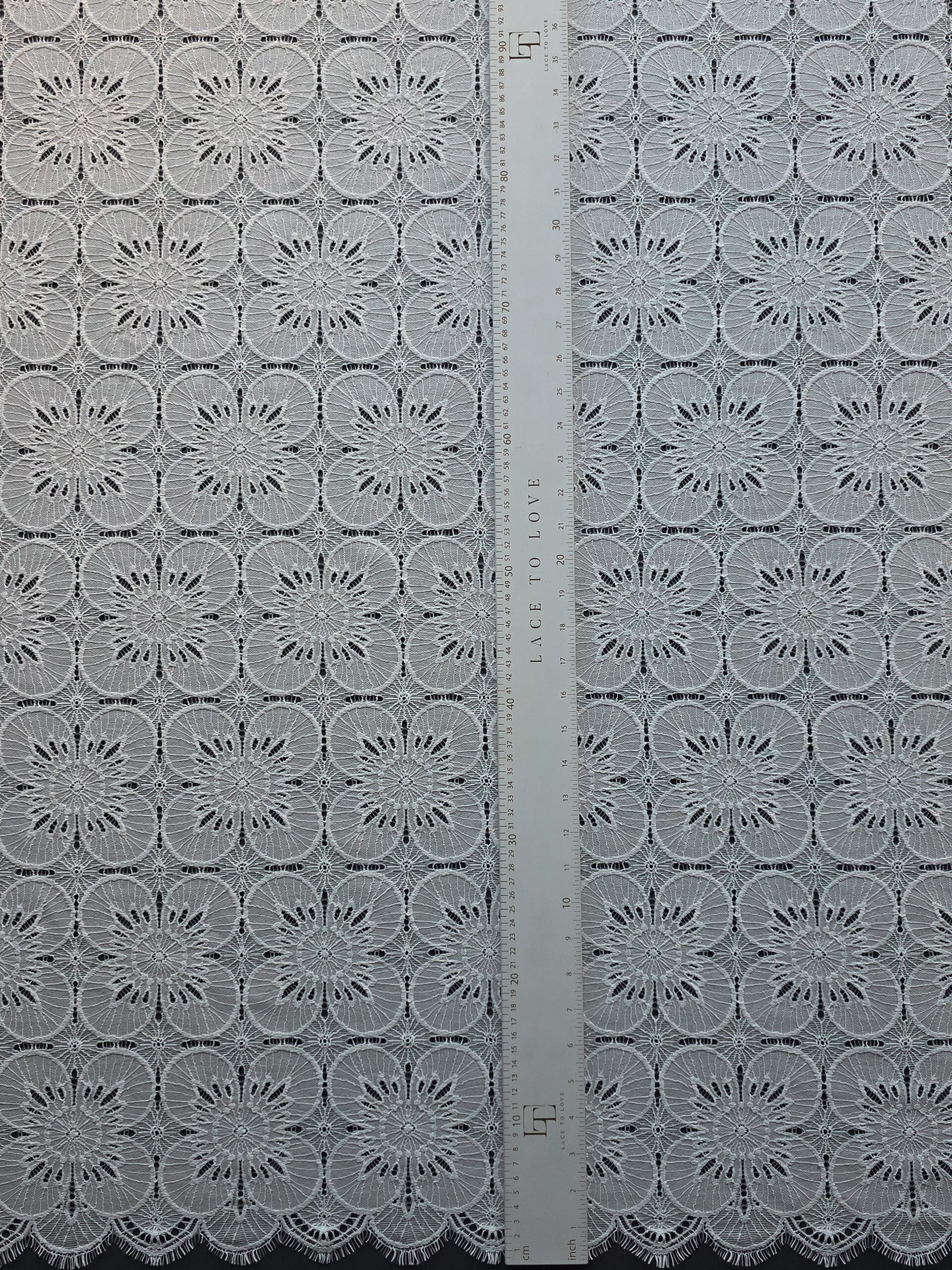 Ivory alencon lace fabric - Lace To Love