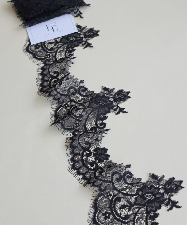 Black Chantilly lace trimming