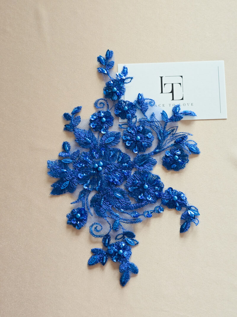 Blue-beaded-lace-application