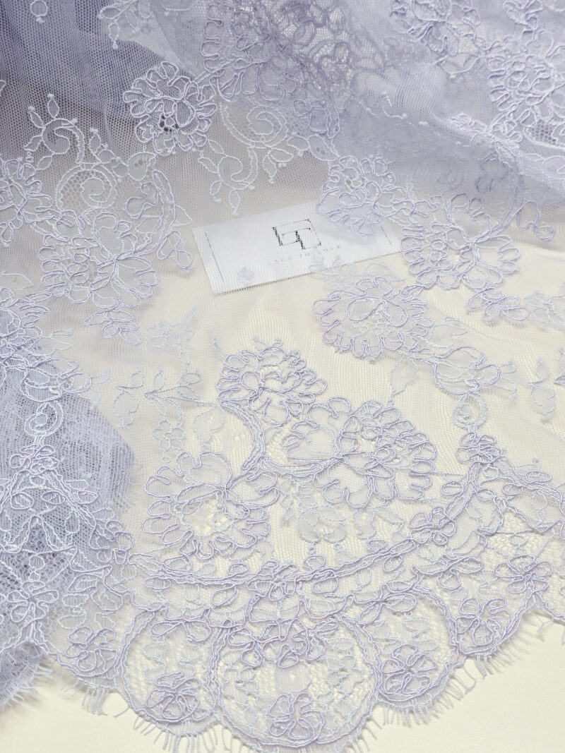 Purple Chantilly bridal lace french fabric europe