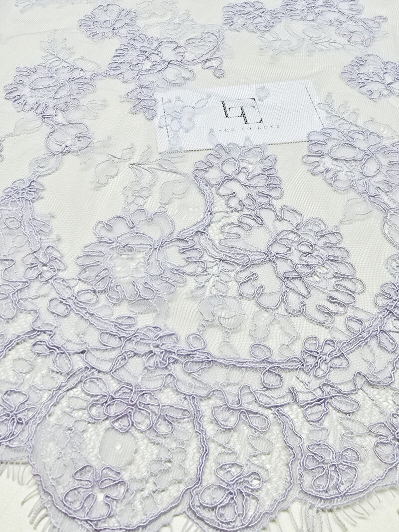 Purple wedding bridal lace cloth sold by the yard