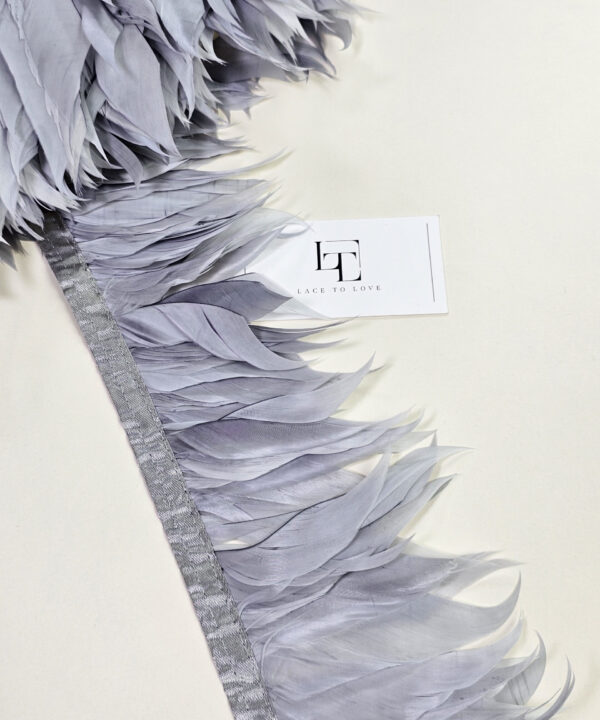 Light gray goose feather trimming
