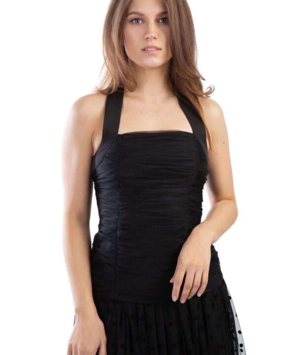 Black tulle top