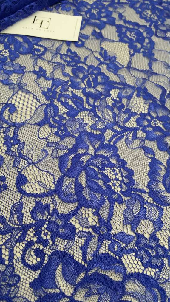 Royal Blue Lace Fabric, EVS064C -  Ireland