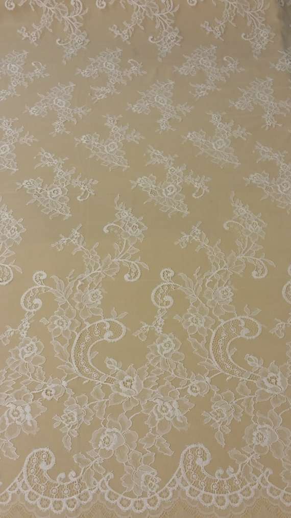 Off White Chantilly Lace Fabric