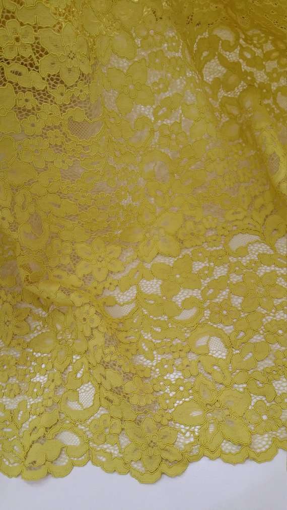 Yellow lace fabric - Lace To Love