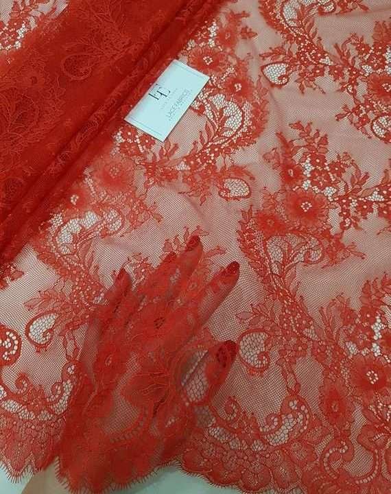High qualtity red lace fabric