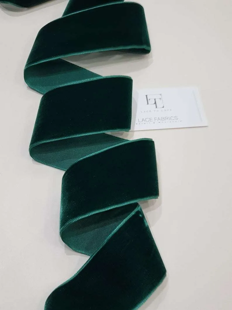 Dark green velvet ribbon - Lace To Love