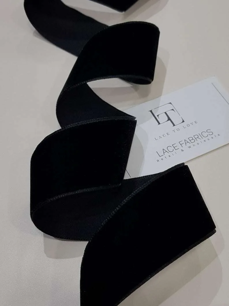 Black velvet ribbon - Lace To Love
