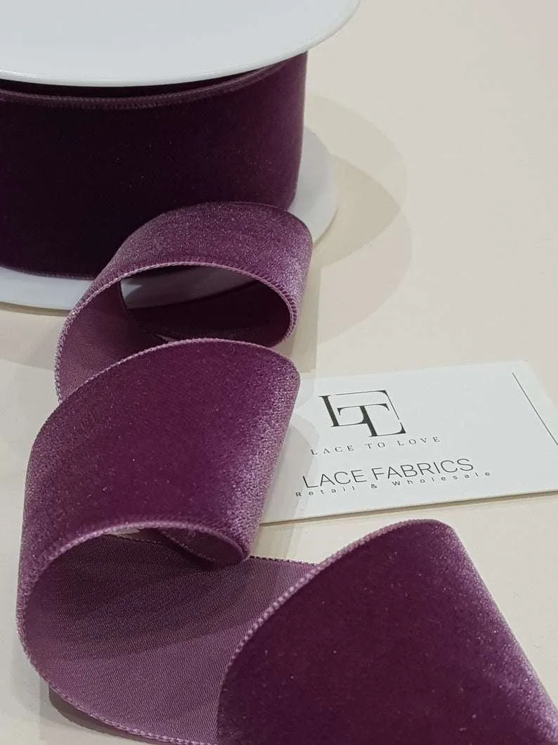Purple/lilac velvet ribbon - Lace To Love