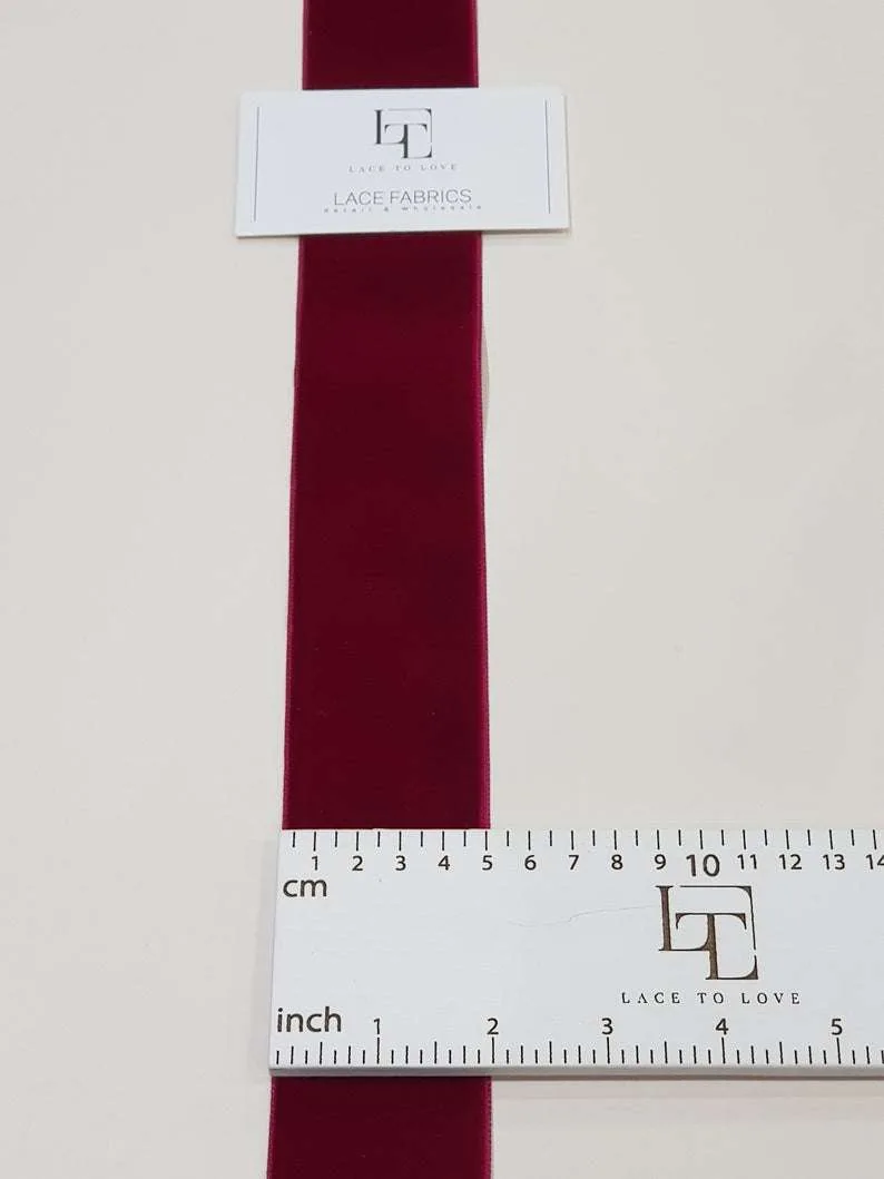 Red velvet ribbon - Lace To Love