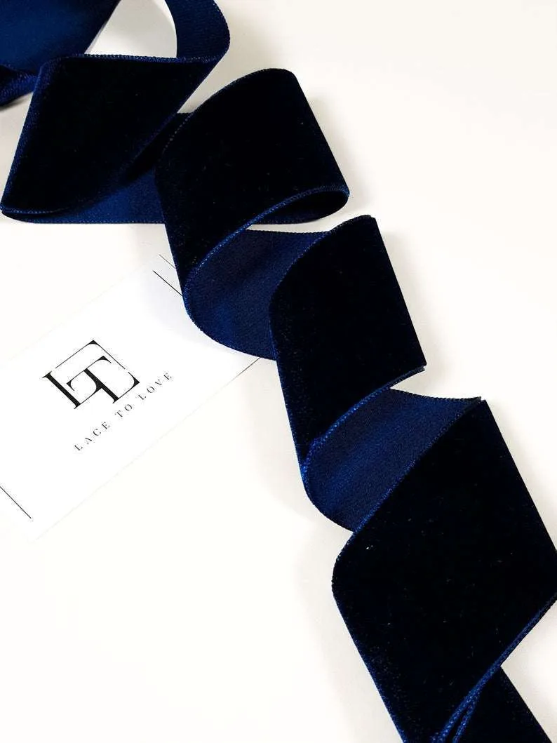 Blue velvet ribbon - Lace To Love