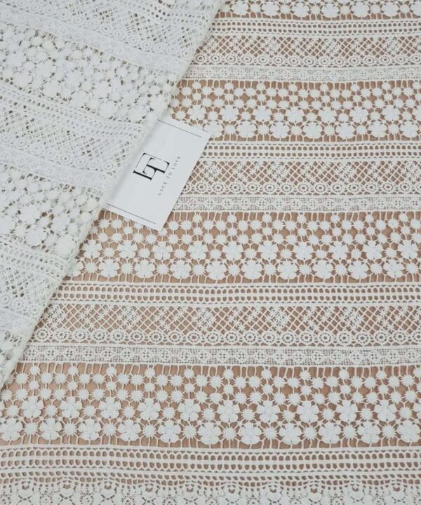 Vintage ivory cotton lace fabric