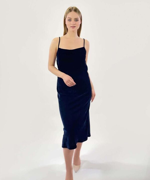 black velvet slip dress Velvet Sweetheart Slip Dress with Crystal Stones missy / 6 / Black main image 1