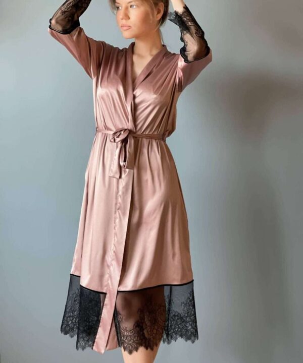 Rose gold satin robe