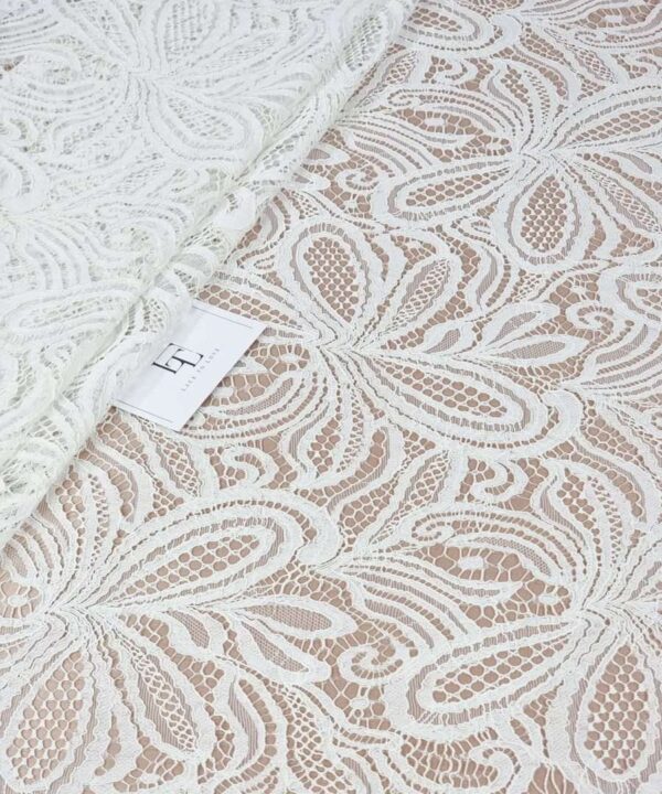 Ivory floral lace fabric