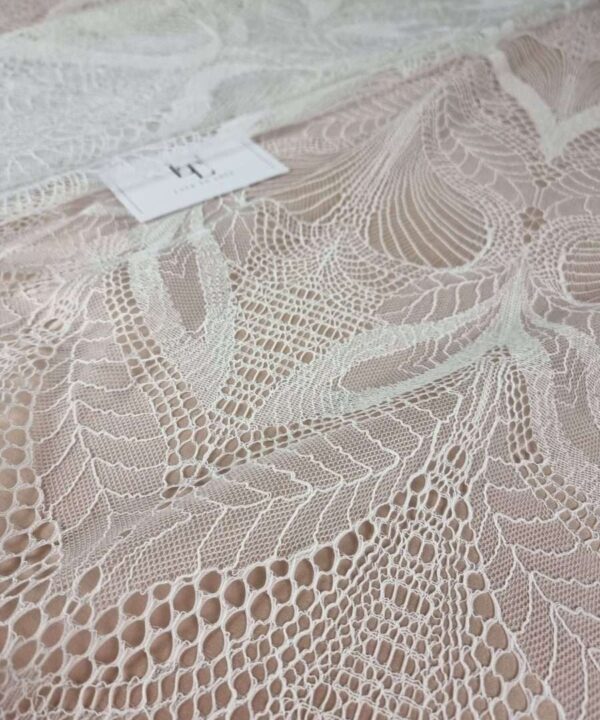 Ivory macrame lace fabric