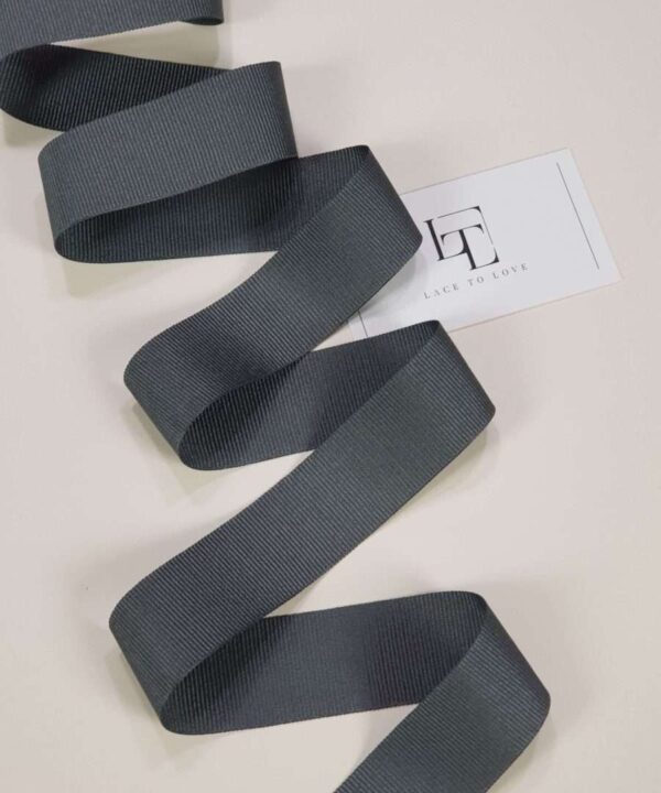 Gray grosgrain ribbon