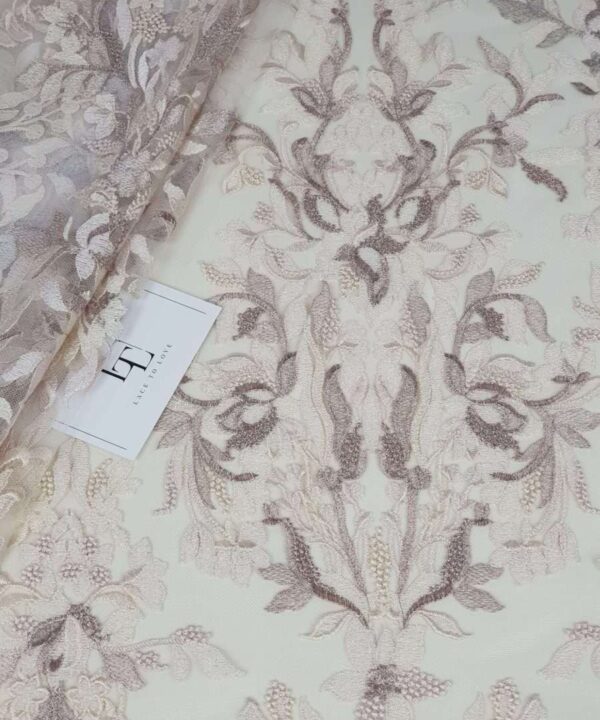 Multicolor embroidered lace fabric