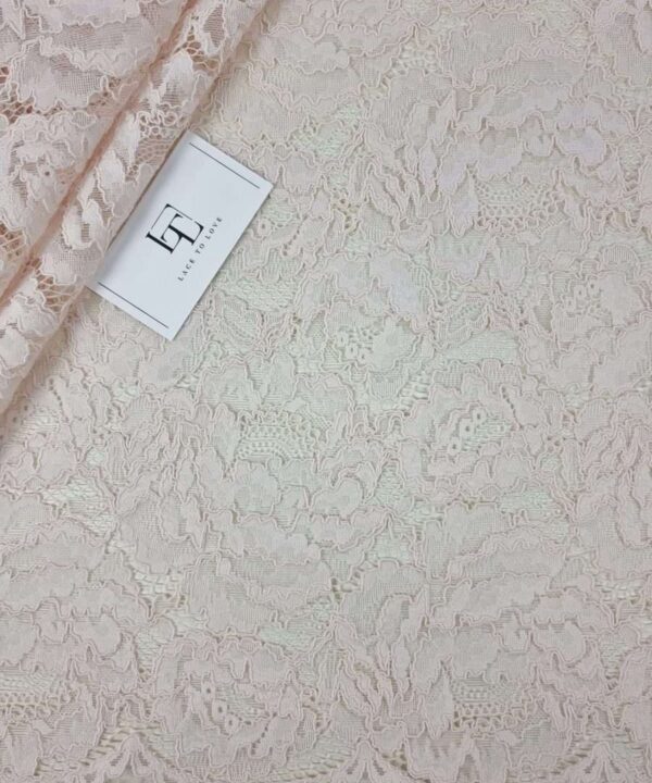 Light pink guipure lace fabric