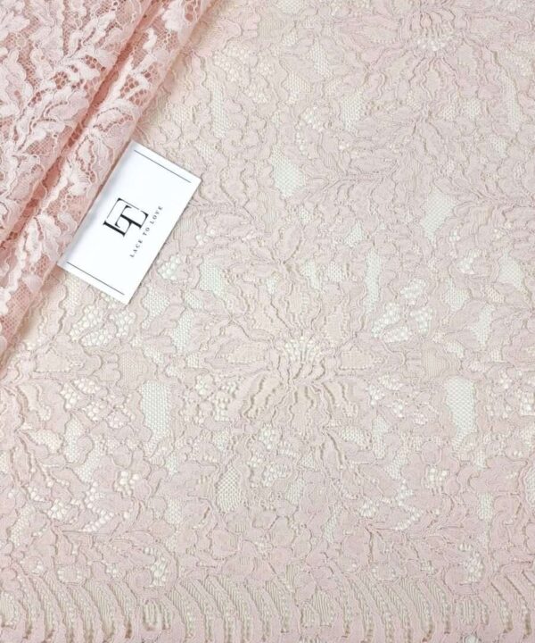 Light pink guipure lace fabric