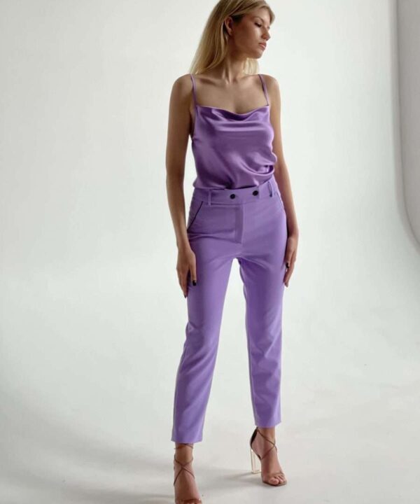 Elegant lilac casual trousers