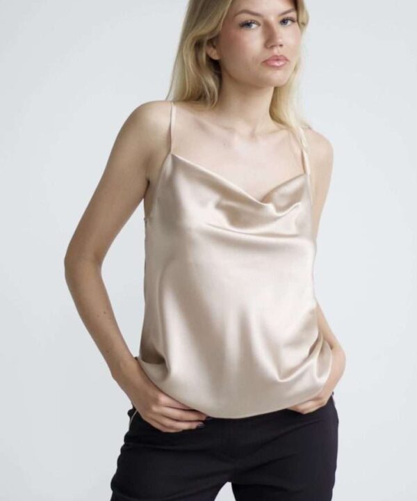 Beige silk top