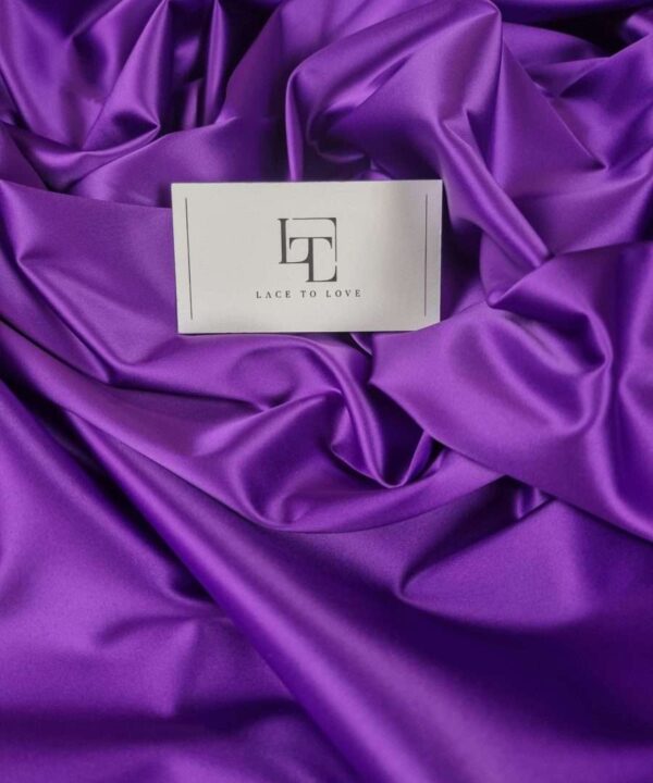 Lilac elastic satin fabric