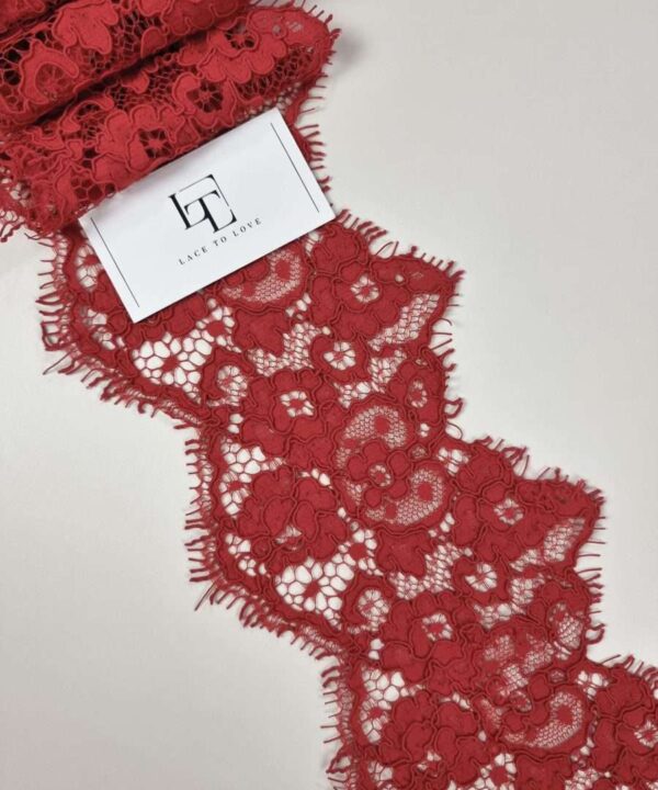 Red guipure lace trimming