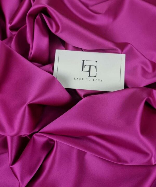 Fuchsia pink elastic satin fabric