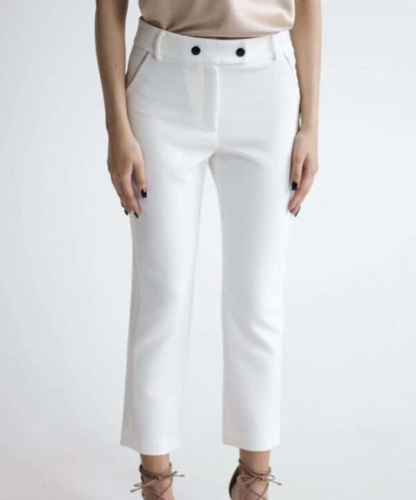 Elegant white casual trousers