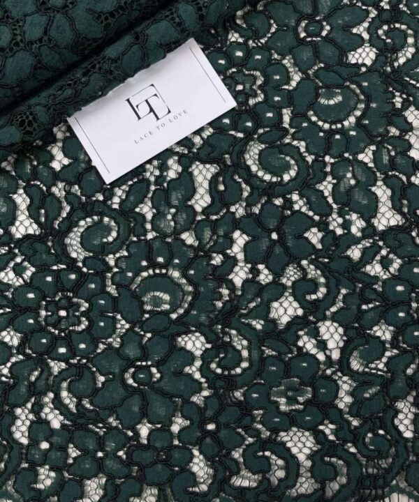 Emerald green lace fabric