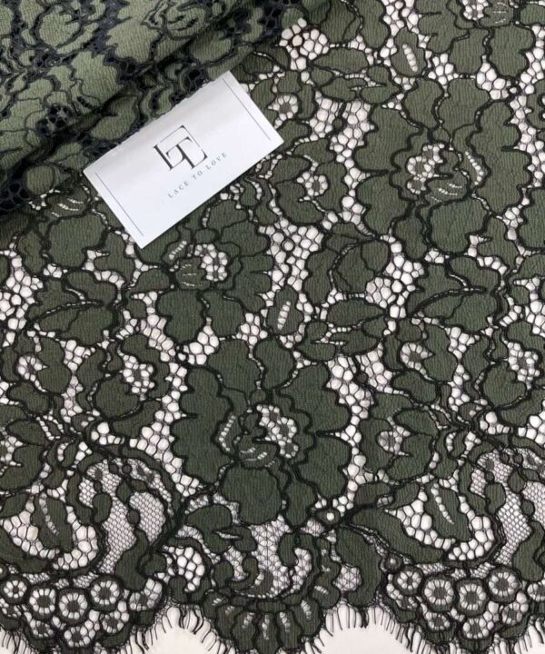 Green lace fabric