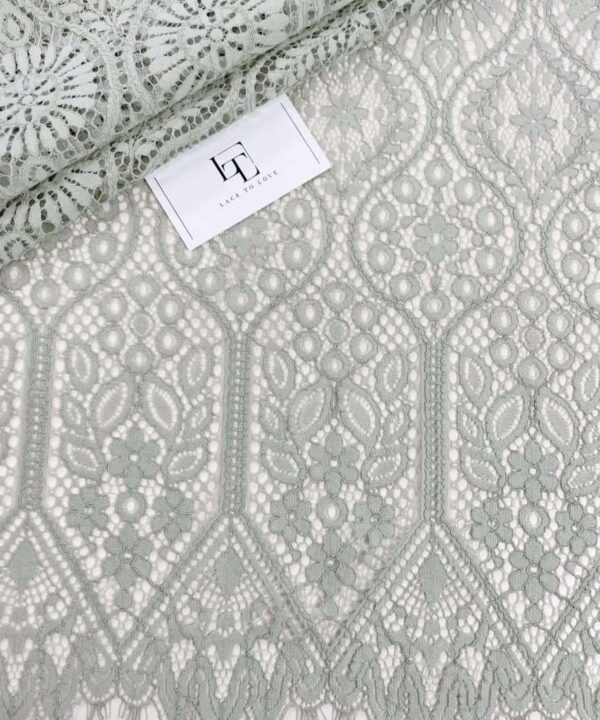 Mint green lace fabric