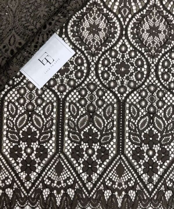 Khaki green lace fabric
