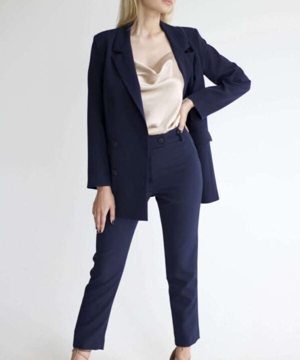 Elegant blue casual trousers