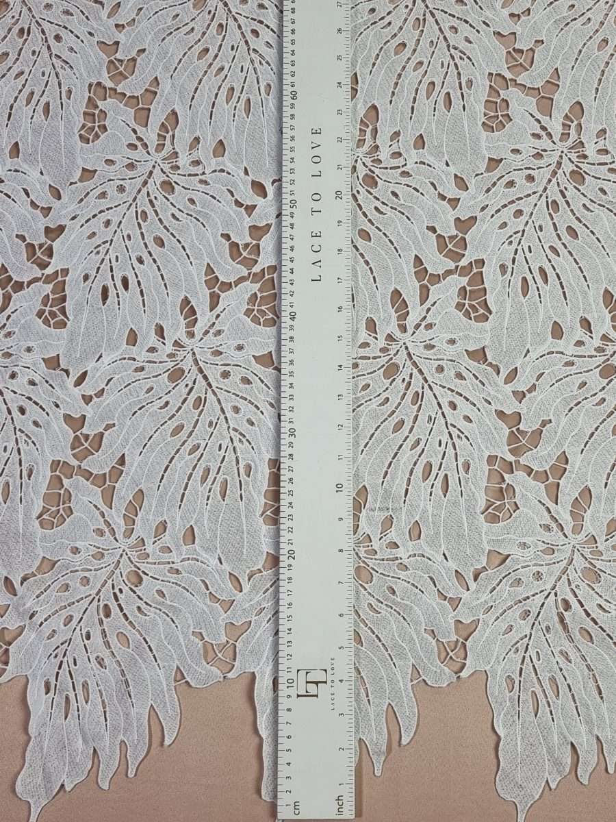 Leavers Lace (55” stripes) - Off White - Fabric by the Yard