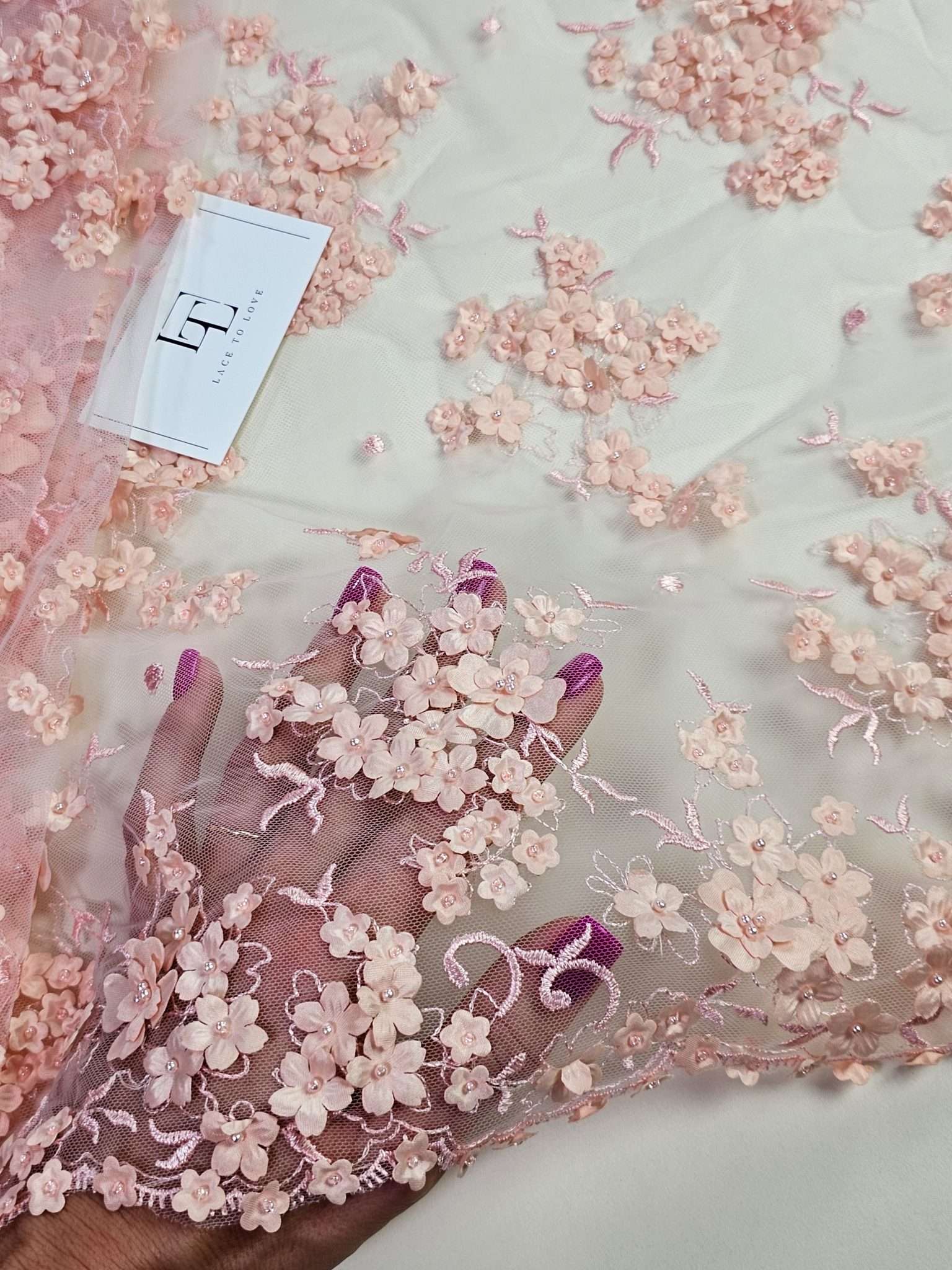 Beaded lace fabrics Lace To Love