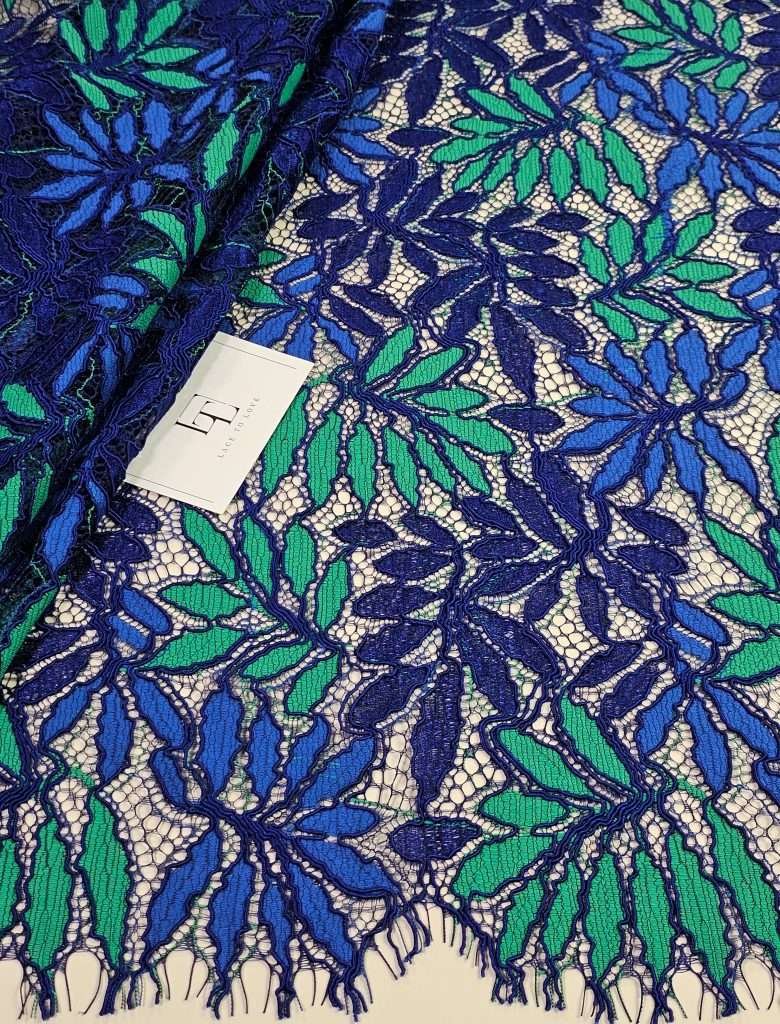 Heavy-green-blue-lace-fabric
