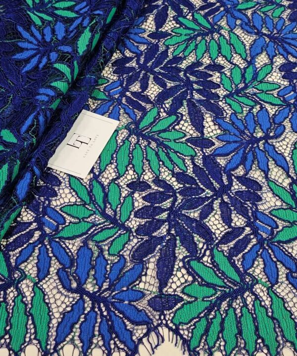 Heavy-green-blue-lace-fabric