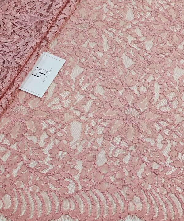 Salmon-color-flower-lace-fabric-online-shop-delivery